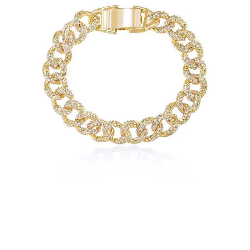 Ettika Embellished Pave Chain 18k Gold Plated Bracelet