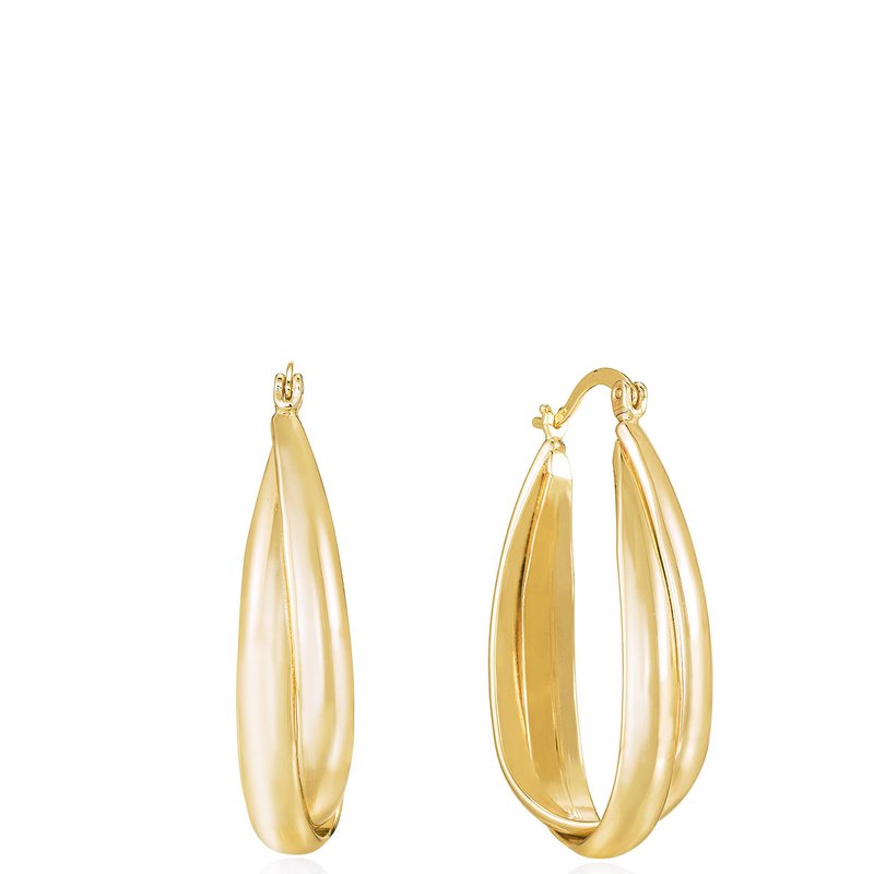 Ettika Everyday Oval 18k Gold Plated Hoop Earrings