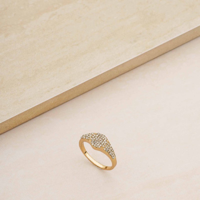Ettika Femme Fatale Crystal 18k Gold Plated Ring