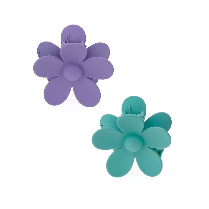 Ettika Flower Power Daisy Hair Claw Set In Purple