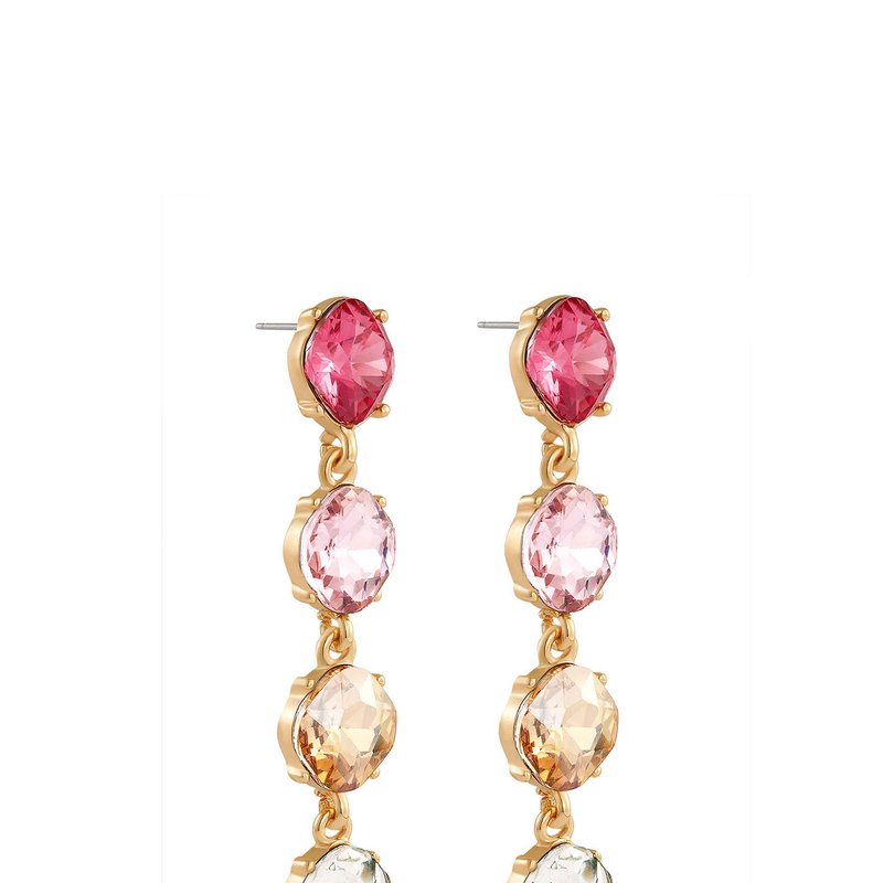 Shop Ettika Four The Money 18k Gold Plated Earrings In Pink