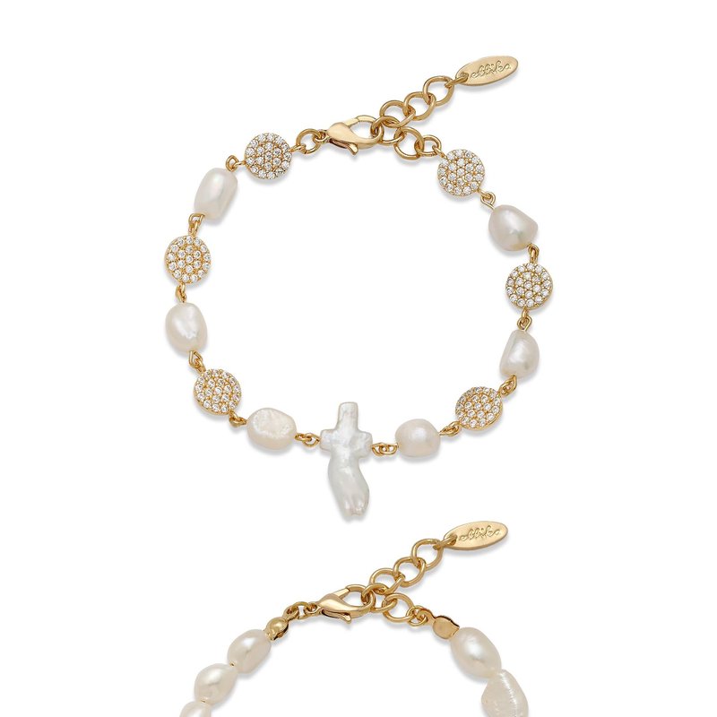 Shop Ettika Freshwater Favorites 18k Gold Plated Pearl Bracelet Set In White