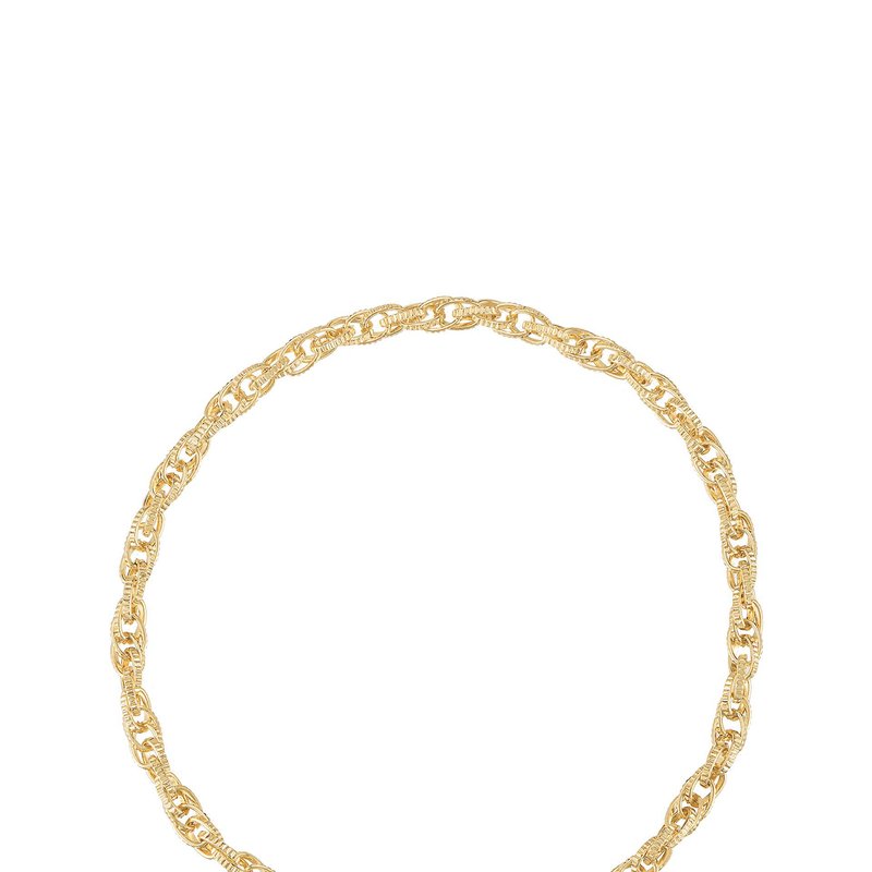 ETTIKA GOLDEN 18K GOLD PLATED CHAIN ROPE NECKLACE WITH PEARL TOGGLE