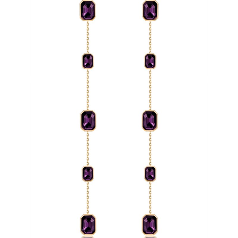 Ettika Iconic Crystal Dangle Earrings In Purple