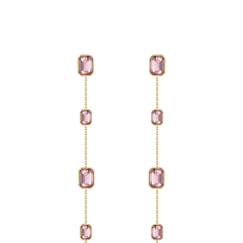 Ettika Iconic Crystal Dangle Earrings In Pink