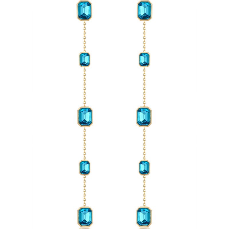 Ettika Iconic Crystal Dangle Earrings In Blue