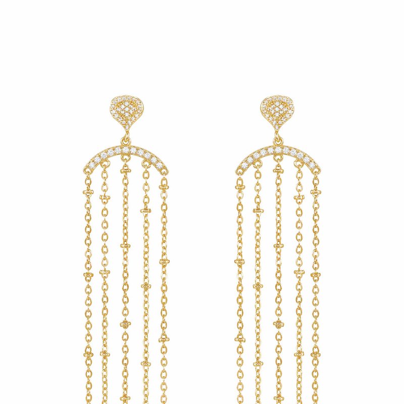 Ettika In The Spotlight Crystal Dangle 18k Gold Plated Earrings