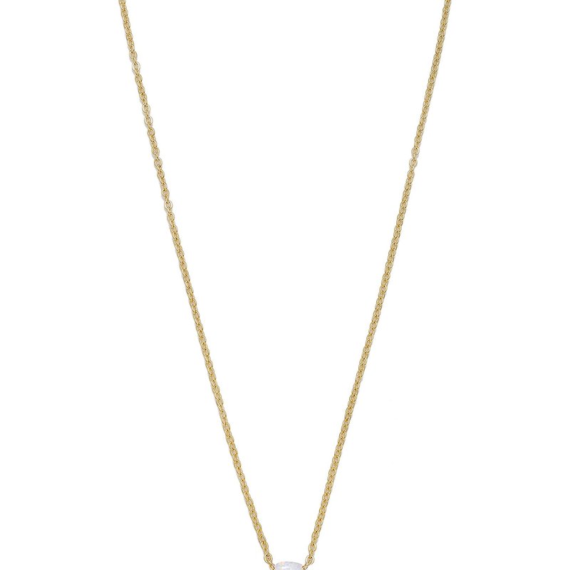 Ettika Keepsake Kyocera Opal & 18kt Gold Plated Necklace In White