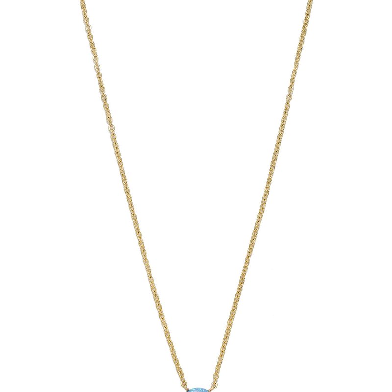 Shop Ettika Keepsake Kyocera Opal & 18kt Gold Plated Necklace In Blue