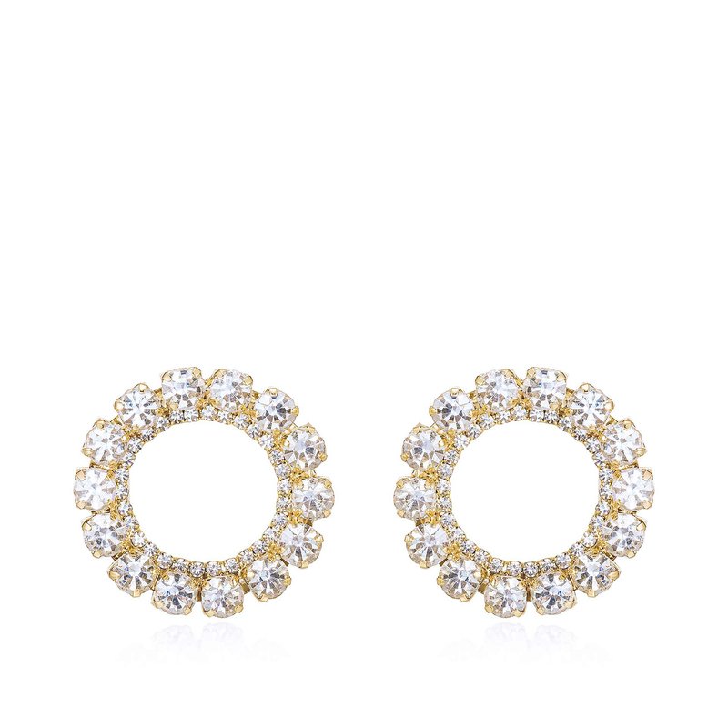 Shop Ettika Large Crystal & 18k Gold Plated Circle Stud Earrings