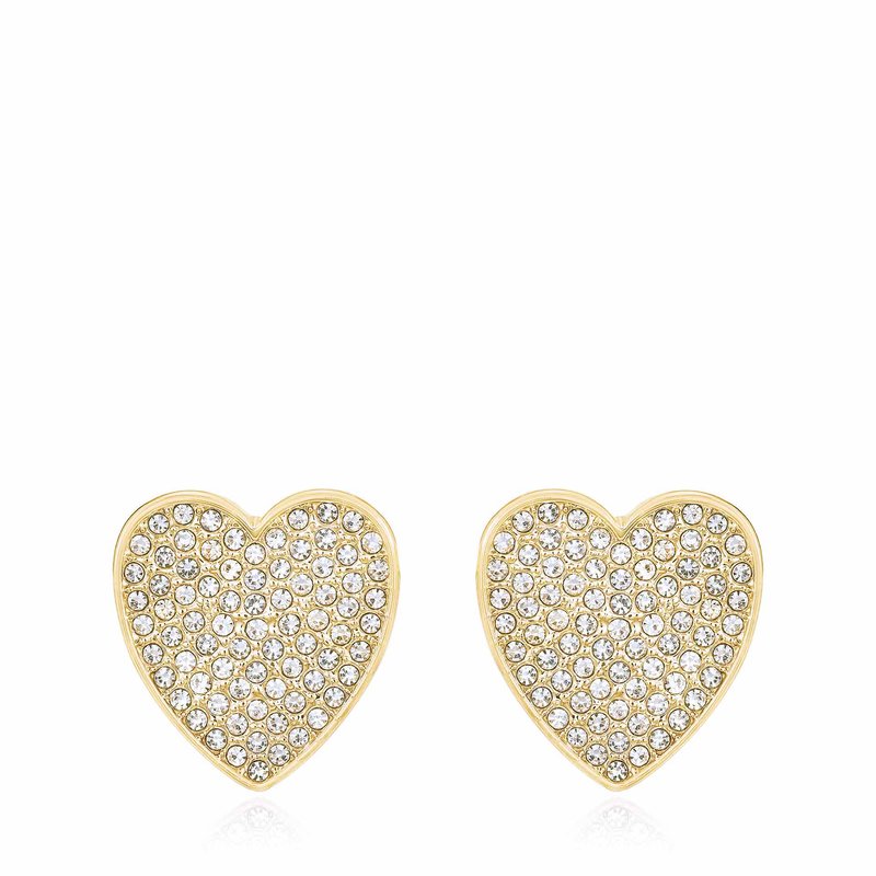 Shop Ettika Love On Down Crystal Heart 18k Gold Plated Stud Earrings