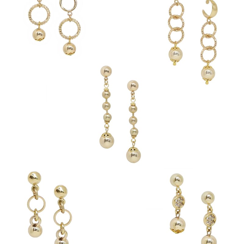 Ettika Mini Assorted 18k Gold Plated Dangle Earrings
