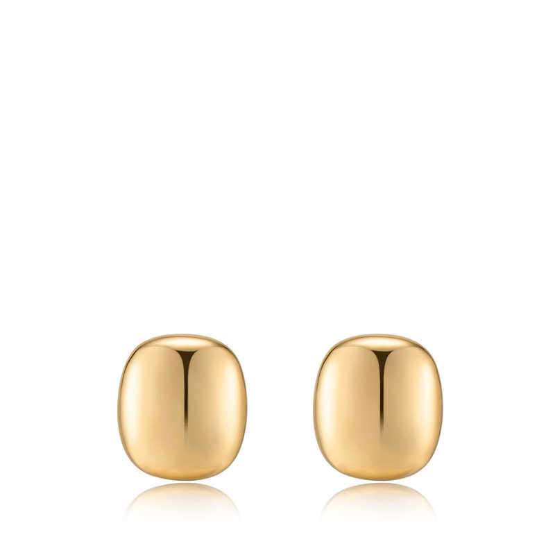 Ettika Minimal Curved Square Stud Earrings In Gold
