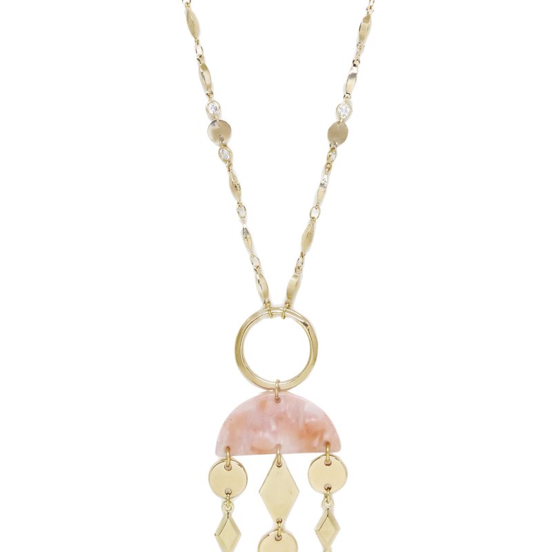 Ettika Mixed Geo Resin And 18k Gold Plated Necklace In Pink