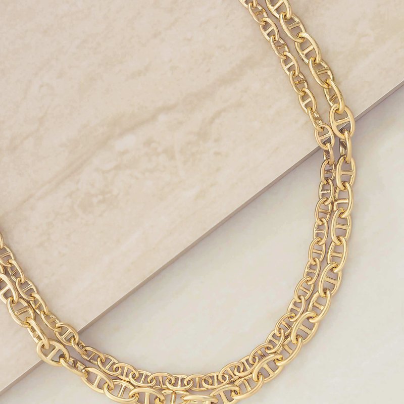 Ettika Modern Chains Layered 18k Gold Plated Necklace Set
