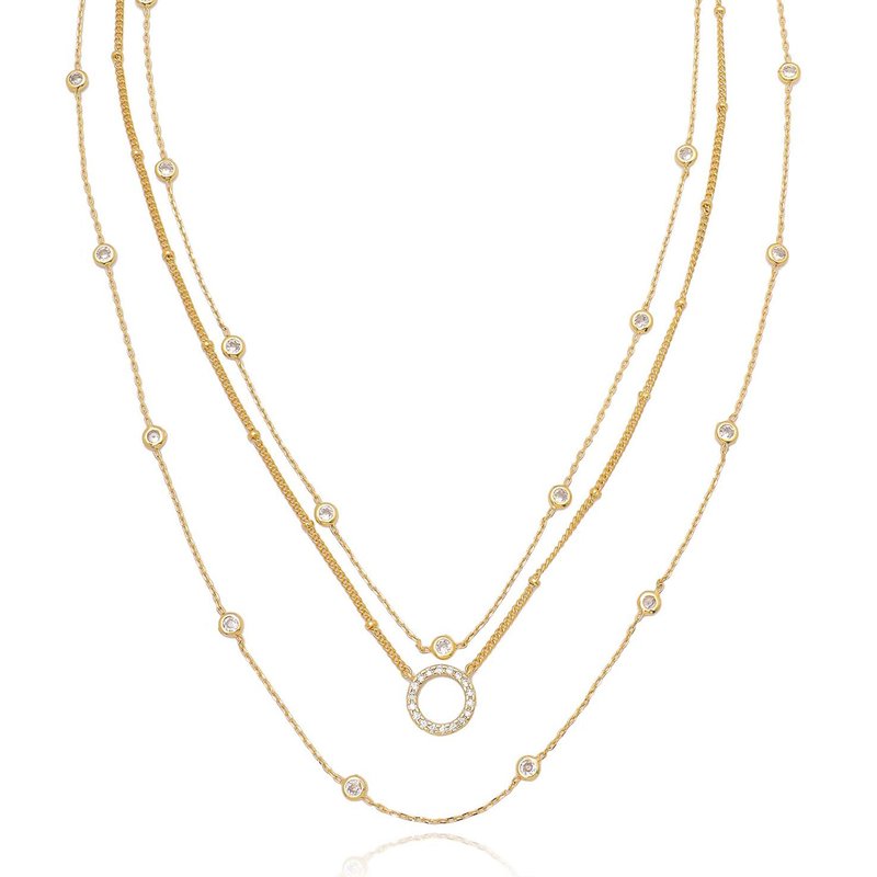 Ettika Monroe Crystal Strand Layered Necklace In White