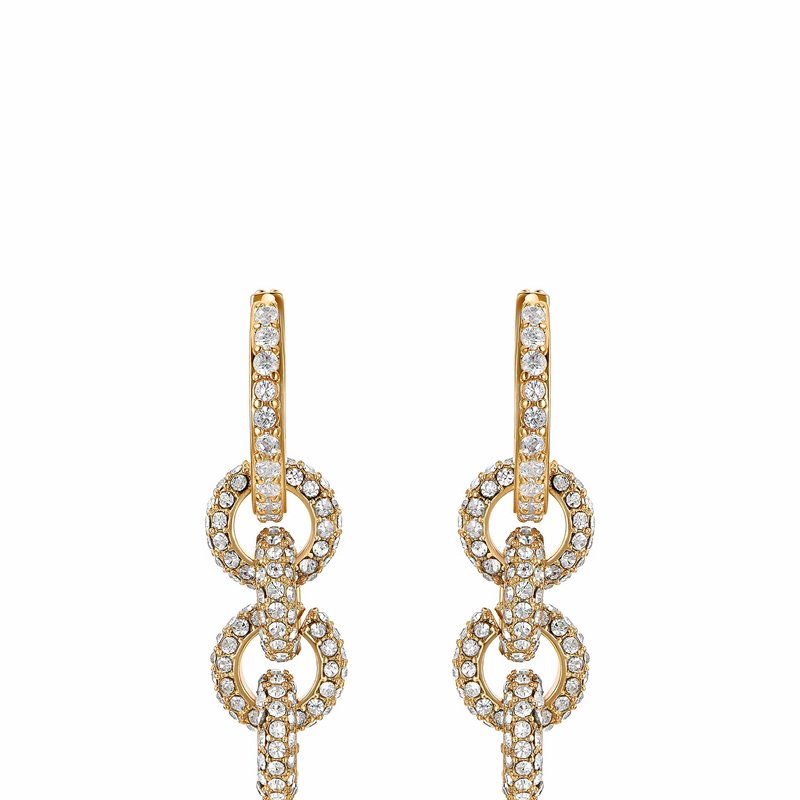 Shop Ettika Multi-ring Crystal Dangle Earrings In Gold