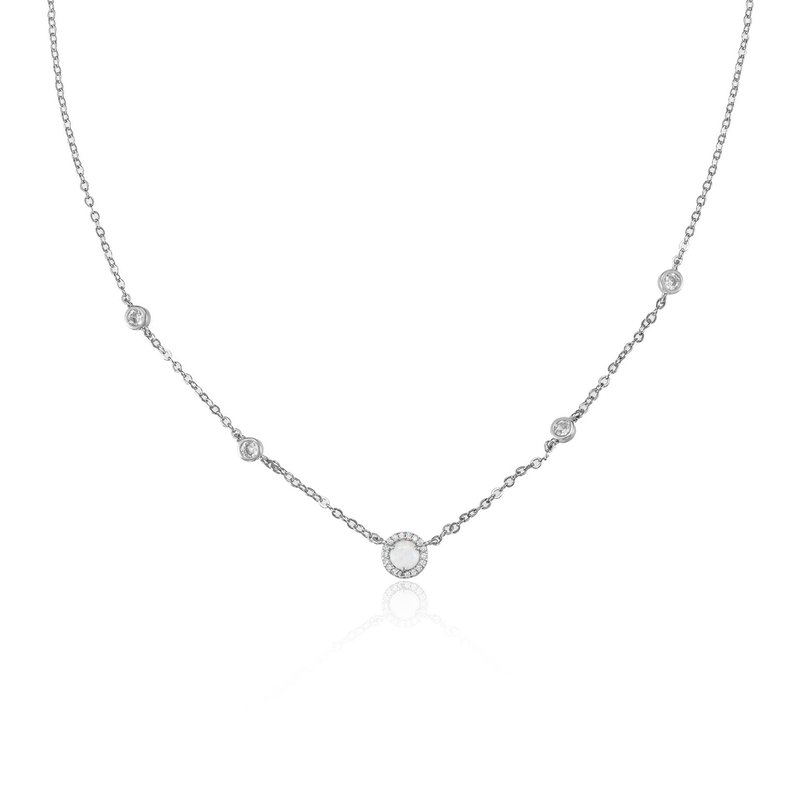 Ettika Olivia Opal And Crystal Necklace In White