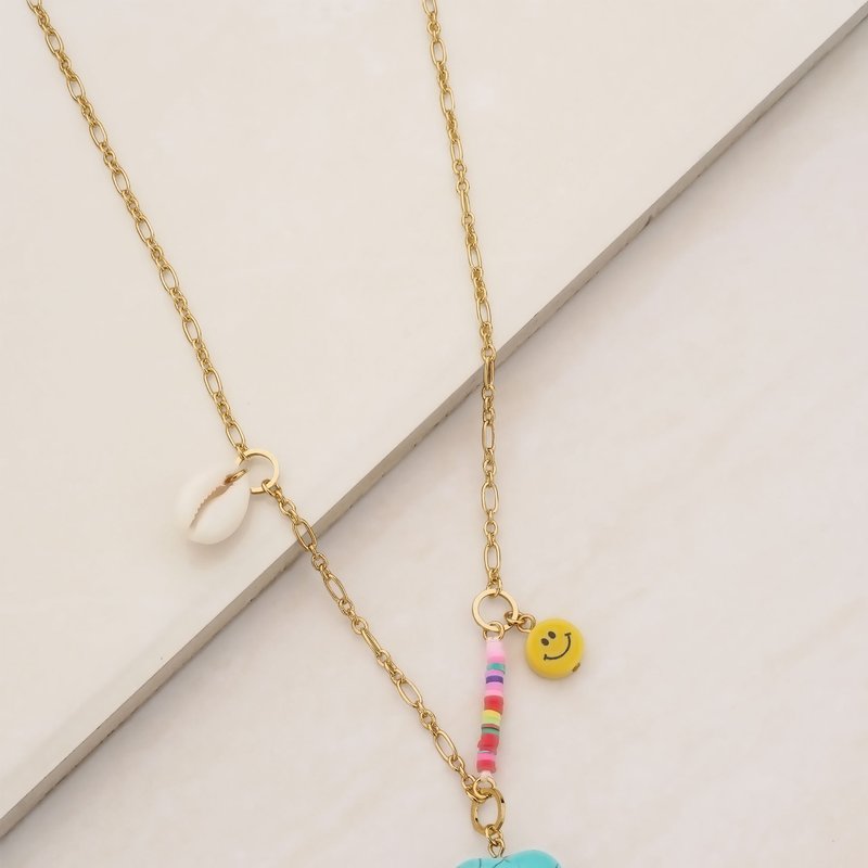 Ettika Only Good Vibes 18k Gold Plated Charm Necklace