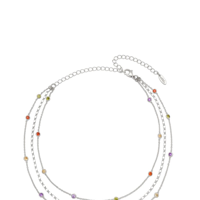 Ettika Over The Rainbow Layered Necklace In White