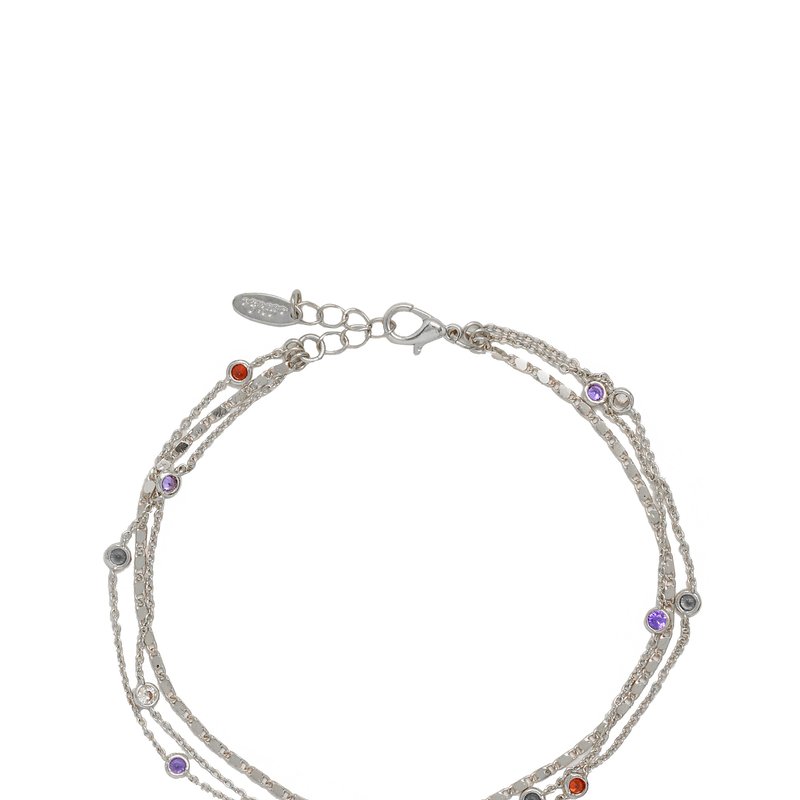 Ettika Over The Rainbow Multi-chain Crystal Anklet In Grey
