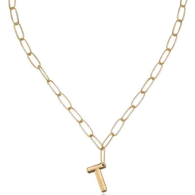 Shop Ettika Paperclip Link Initial Necklace In Gold