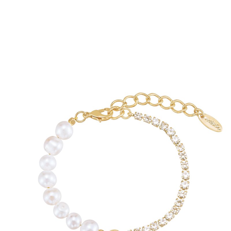 Shop Ettika Pearl, Crystal, And Beach Shell 18k Gold Plated Bracelet