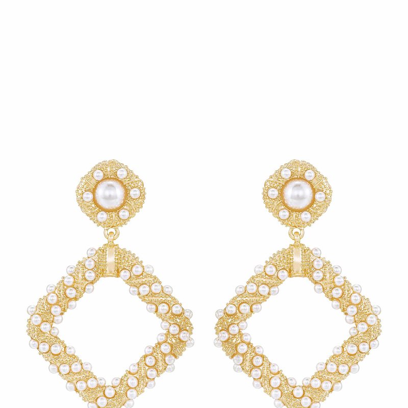 Shop Ettika Pearl Knocker 18k Gold Plated Earrings