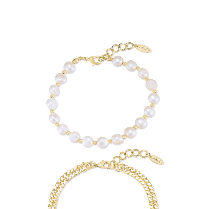 Ettika Pearl Party 18k Gold Plated Anklet