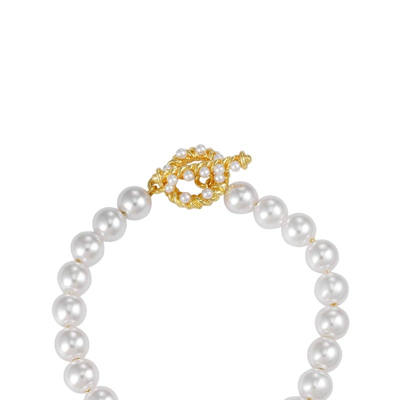 Ettika Pearl Sweetheart 18k Gold Plated Bracelet
