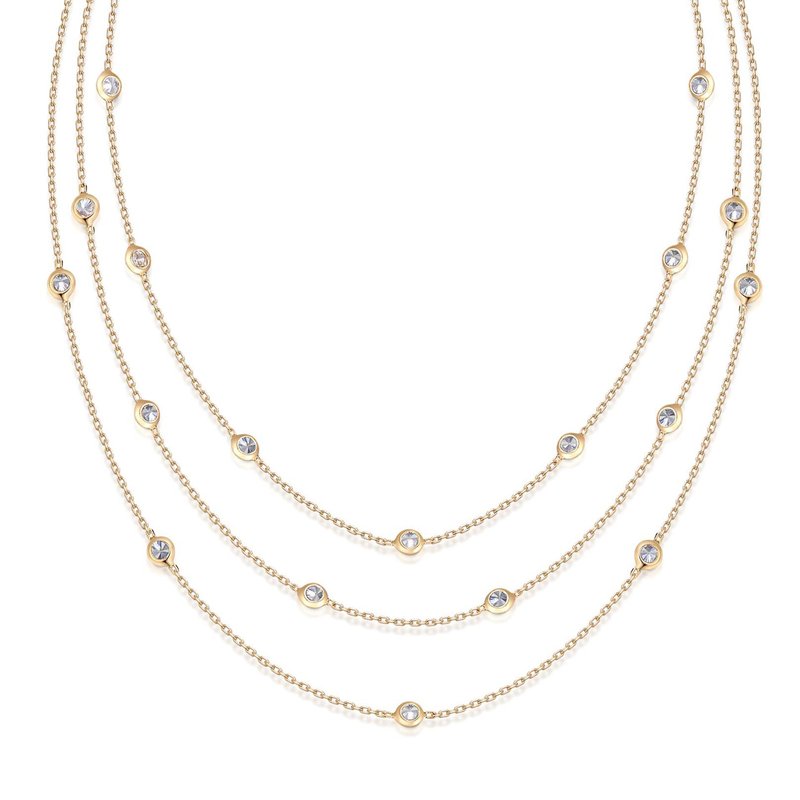 Shop Ettika Perfect Crystal Dotted 18k Gold Plated Layered Necklace