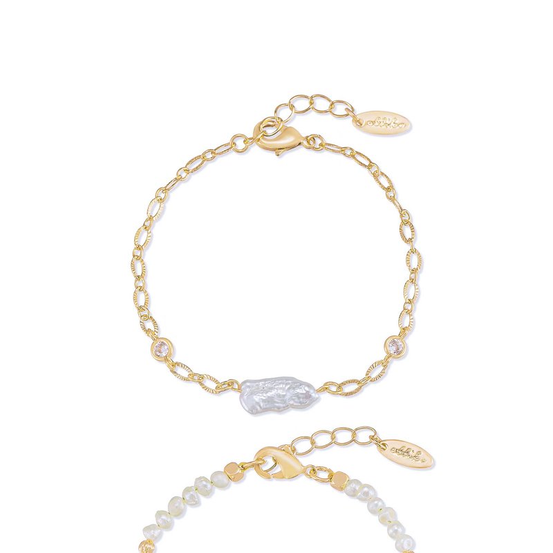 Ettika Pretty In Pearls 18k Gold Plated Bracelet Set In White
