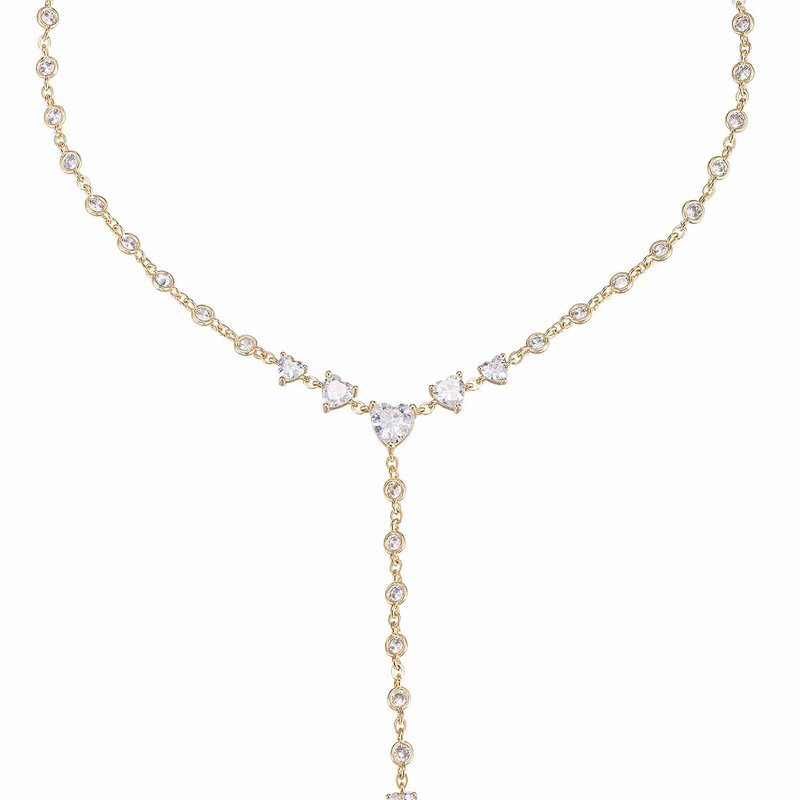 Shop Ettika Queen Of Hearts 18k Gold Plated Crystal Lariat Necklace