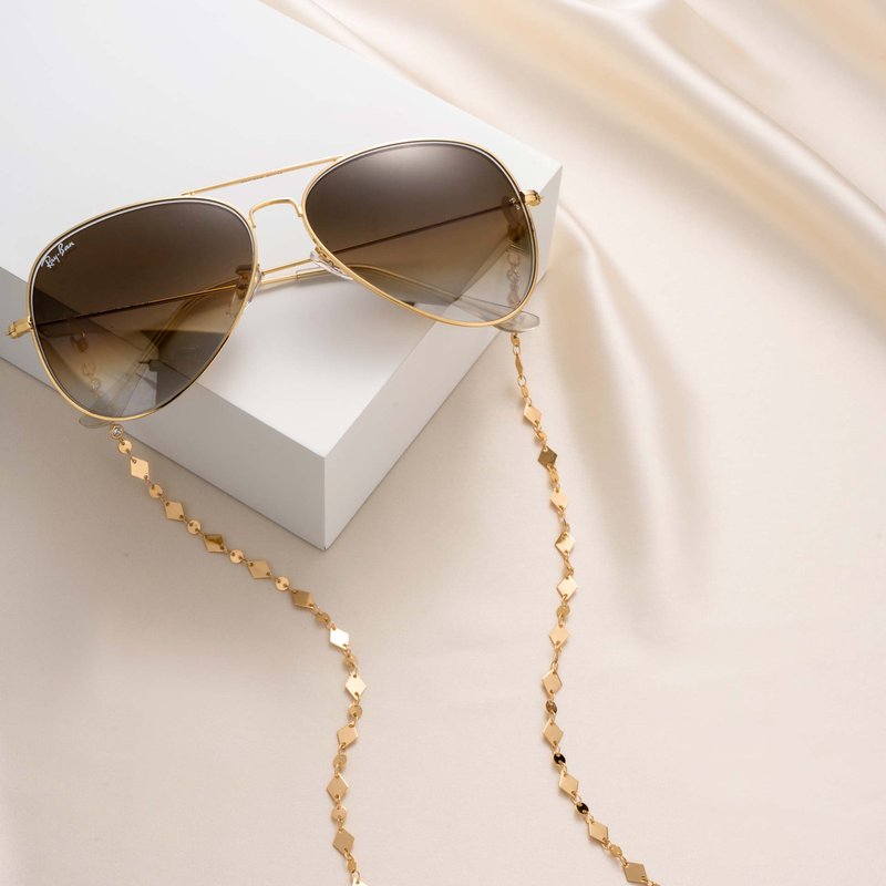 Shop Ettika Real Aces Glasses Chain In Gold