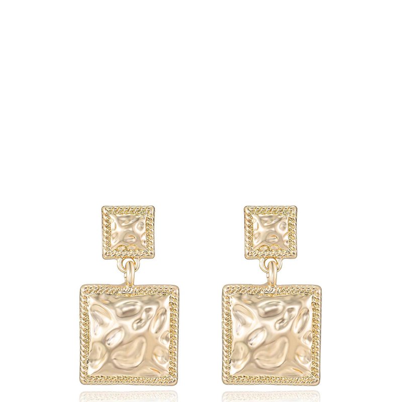 Shop Ettika Repeated Square Dangle 18k Gold Plated Earrings