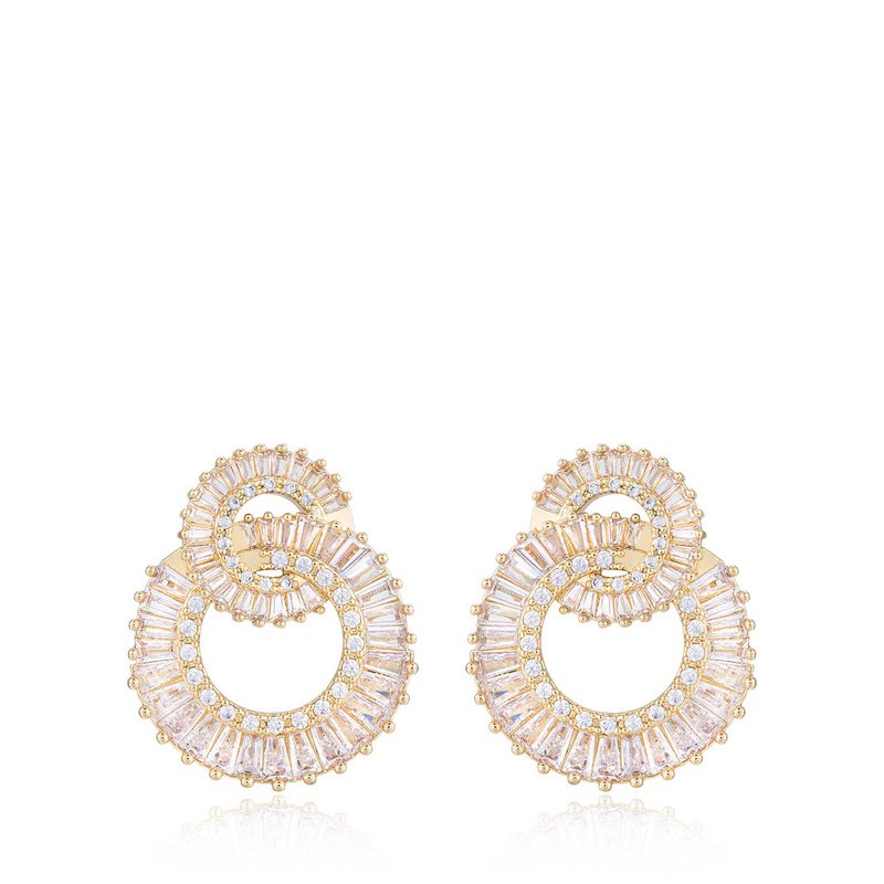 Shop Ettika Rotating Circles 18k Gold Plated Crystal Earrings