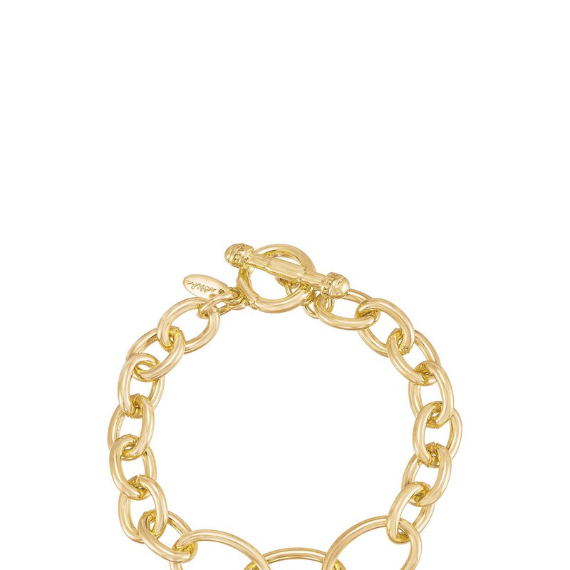 Ettika Simple Chain Link 18k Gold Plated Bracelet With Toggle