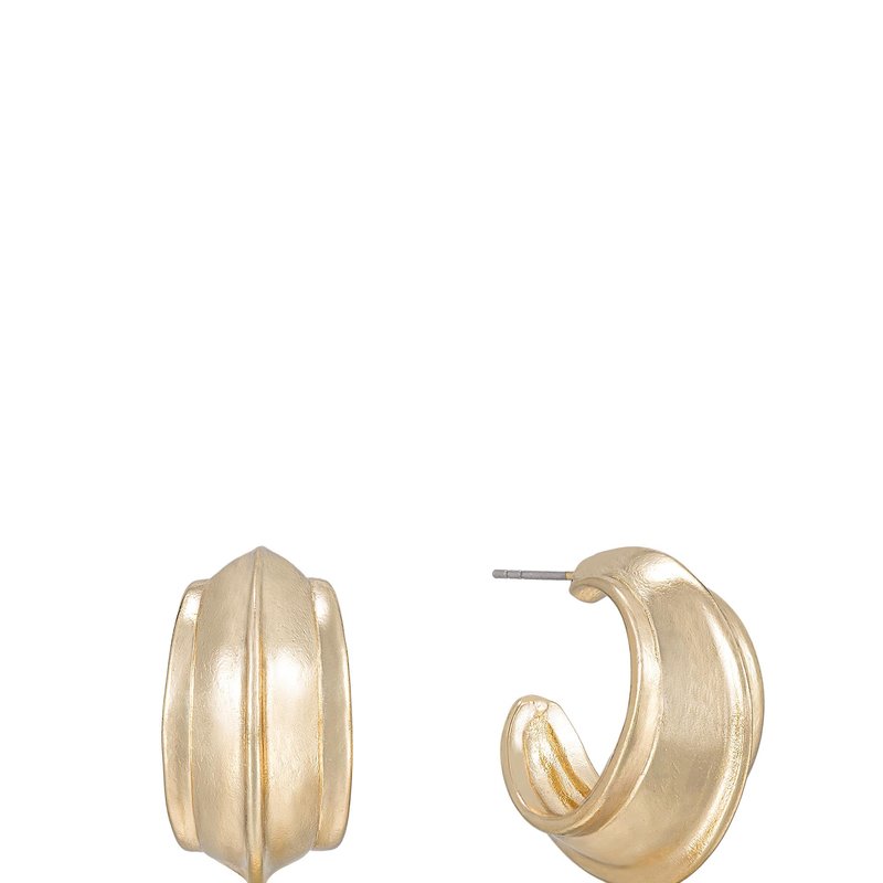Ettika Simple Crescent 18k Plated Earrings In Gold