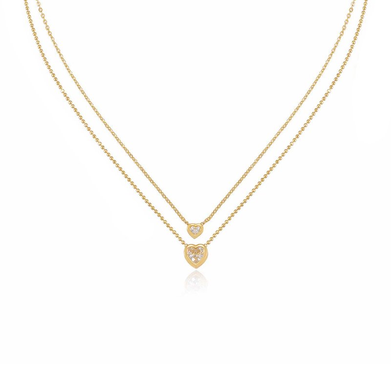 Shop Ettika Simple Kind Of Life Dainty 18k Gold Plated Chain And Crystal Layered Necklace Set In Yellow