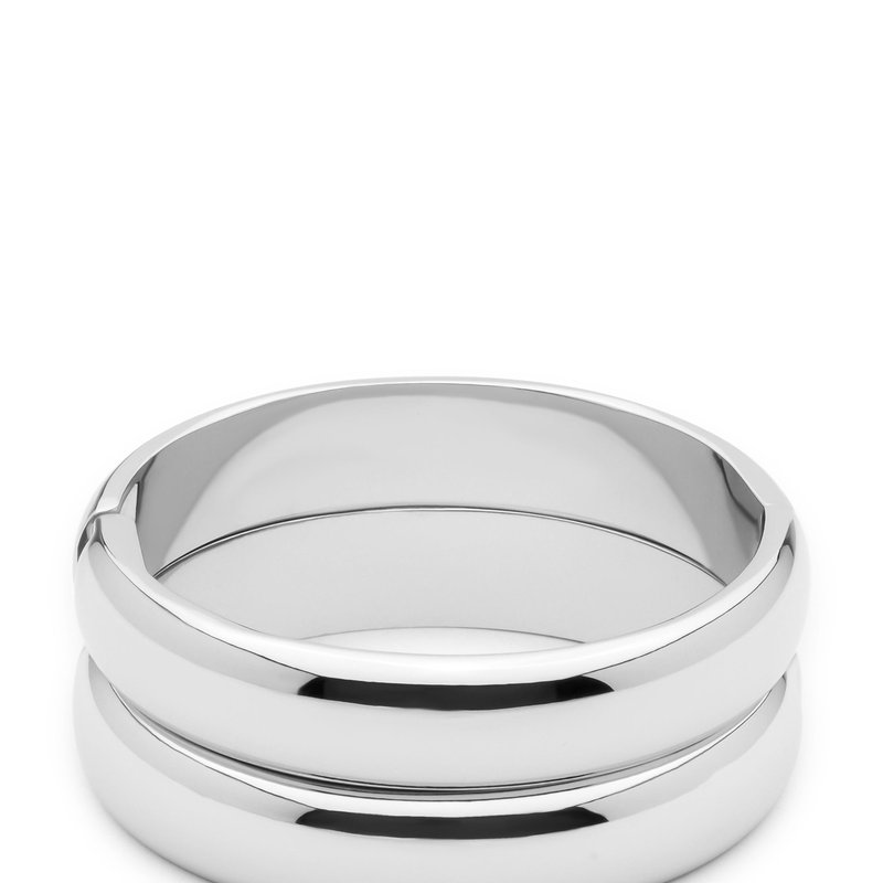 Shop Ettika Simple Stackable Bangle Bracelet Set In Grey