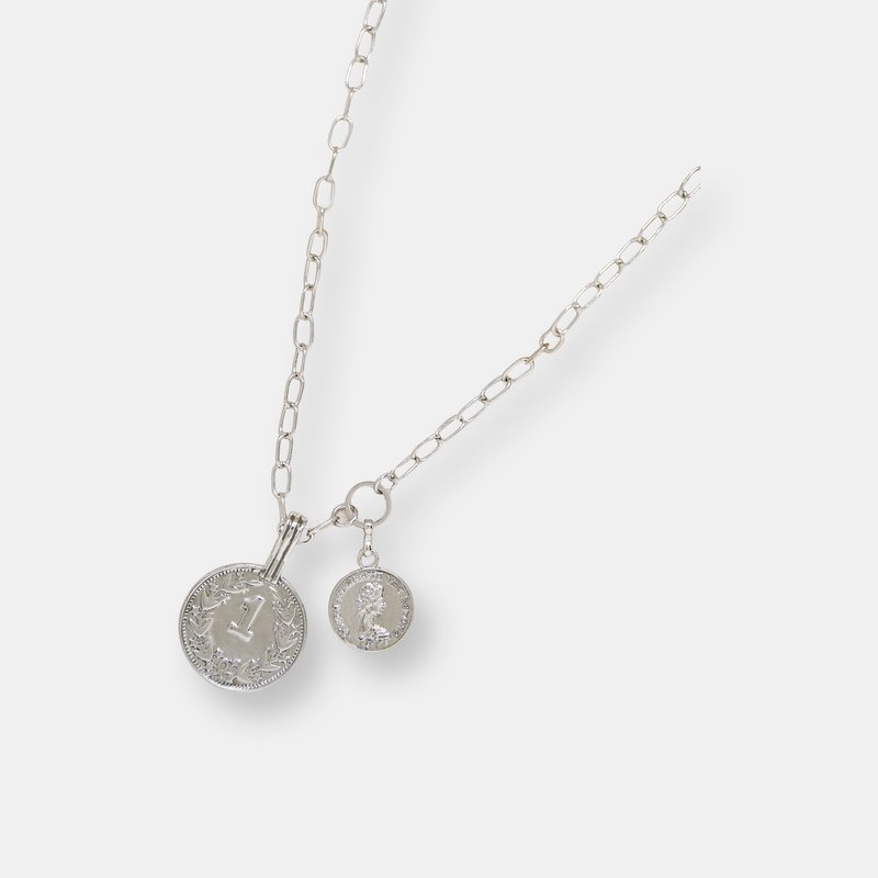 Ettika Simplicity Coin & Chain Necklace In Silver