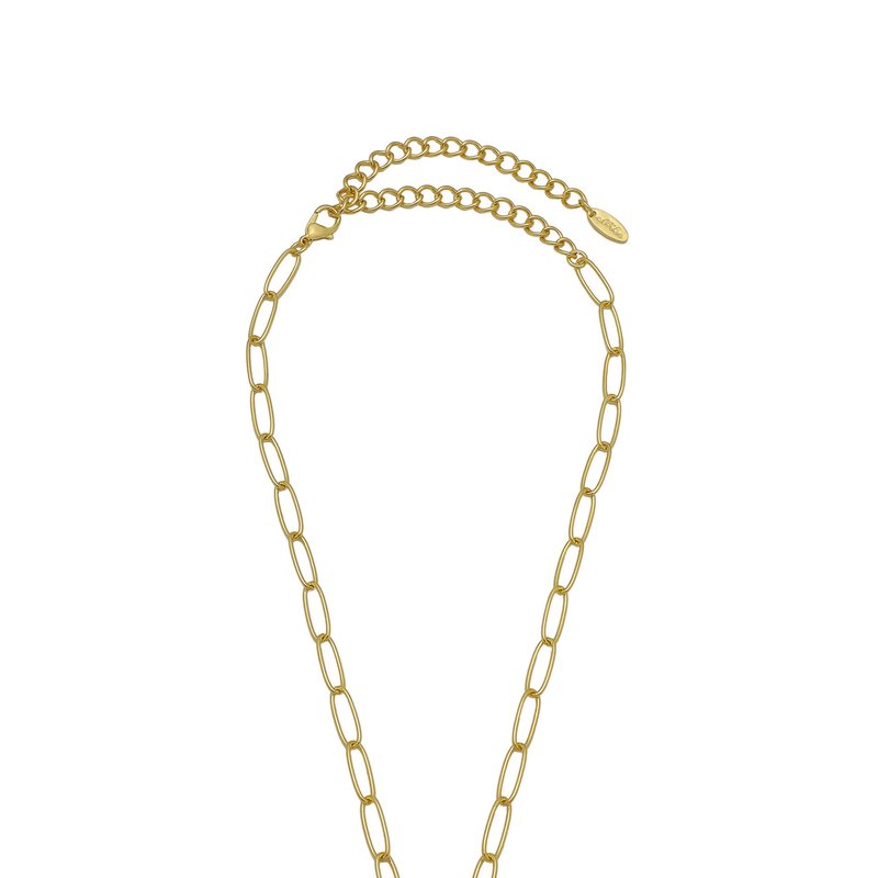 ETTIKA SINGLE PEARL OPEN LINKS 18K GOLD PLATED CHAIN NECKLACE