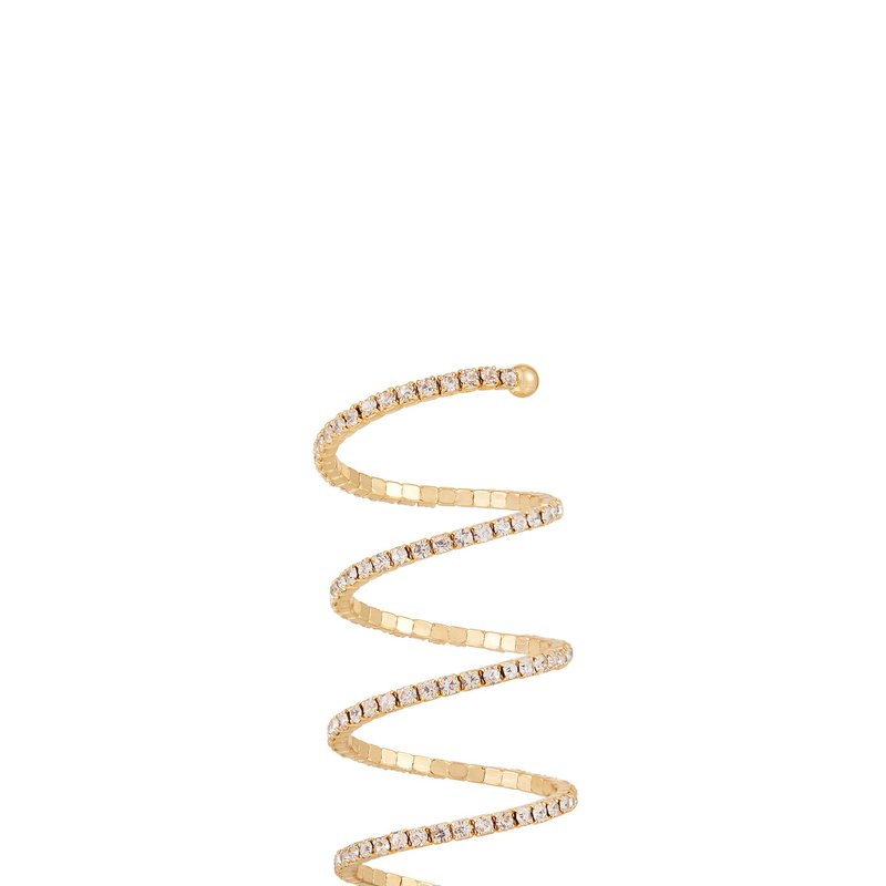 Ettika Spiral Down Crystal 18k Gold Plated Ring