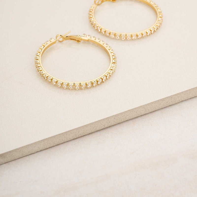 Shop Ettika Spotlight Crystal 18k Gold Plated Hoop Earrings