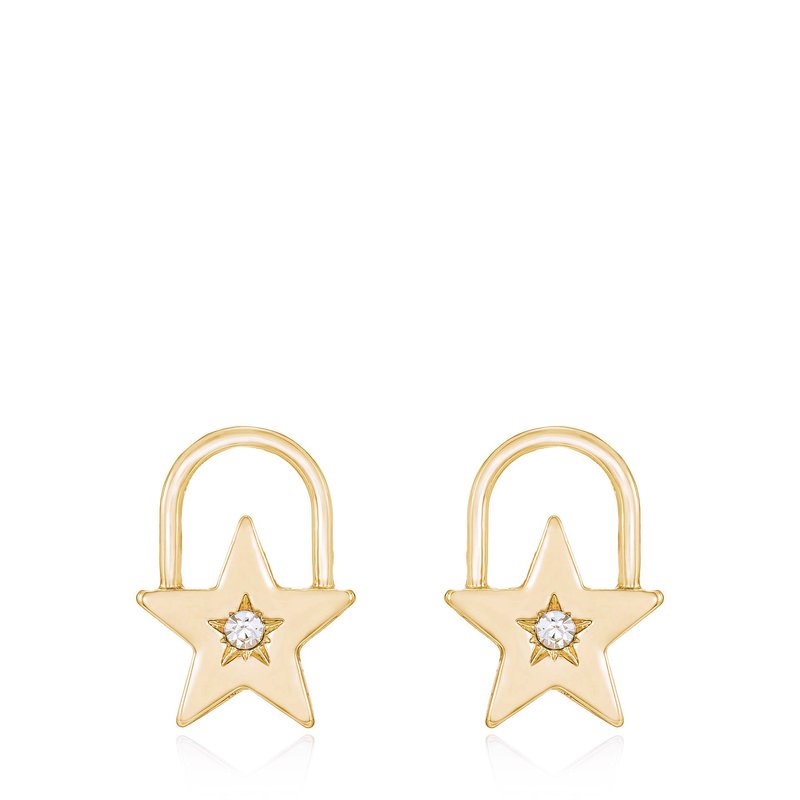 Ettika Star Power 18k Gold Plated Earrings In Yellow