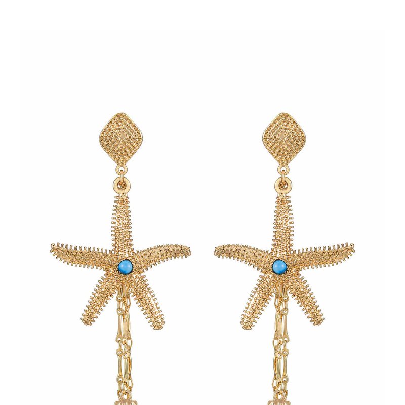 Ettika Starfish Seeker 18k Gold Plated Drop Earrings