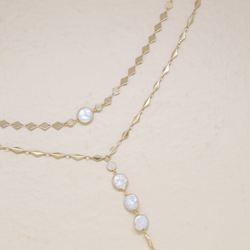 ETTIKA SUMMER DREAMIN' FRESHWATER PEARL AND 18K GOLD PLATED NECKLACE SET