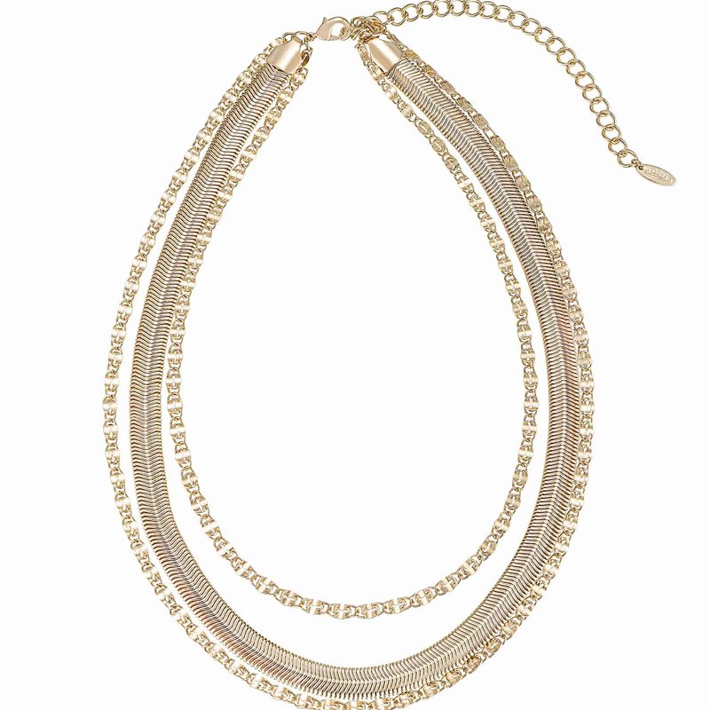 Shop Ettika Supreme Mixed Chain 18k Gold Plated Layered Necklace