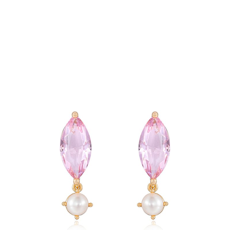 Ettika Sweet Mauve 18k Gold Plated Crystal Dangle Earrings In Purple