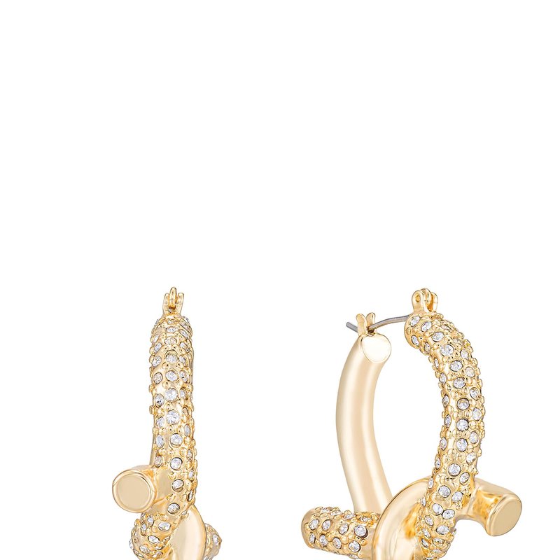 Ettika Tie The Knot 18k Gold Plated Hoops In White